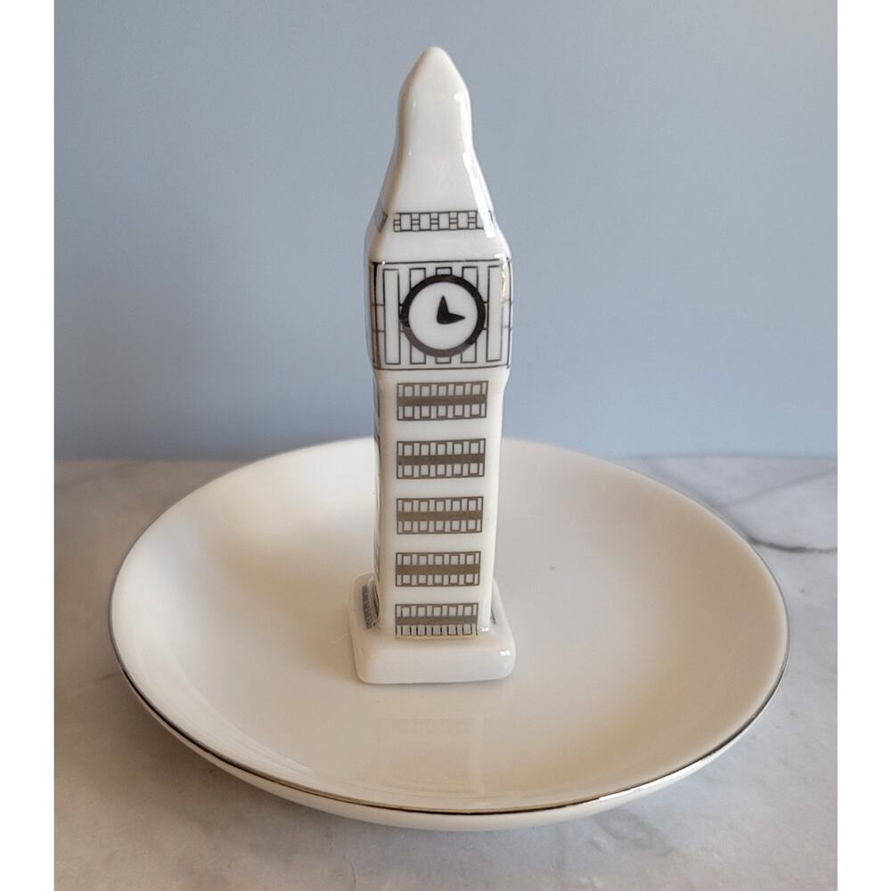 Kohls Big Ben Ring Holder Trinket Dish 3-1/2" by 4" Iconic British Clock Tower - Picture 4 of 8